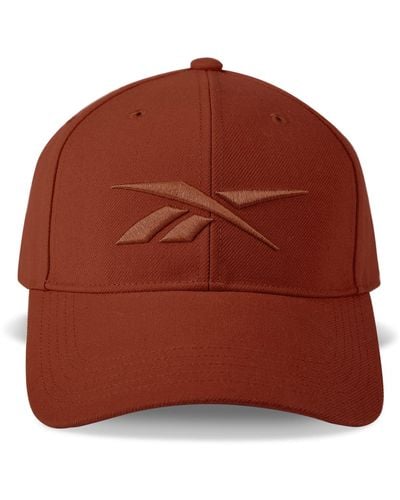Reebok Standard [ree] Cycled Vector Baseball Cap With Curved Brim And Breathable 6 Panel Design - Brown