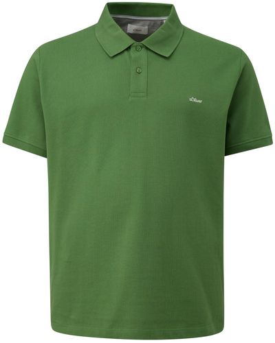 S.oliver Big Size Poloshirt mit Logo-Detail - Grün