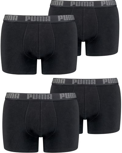 PUMA 4 er Pack Boxer Boxershorts Unterhose Pant Unterwäsche - Schwarz
