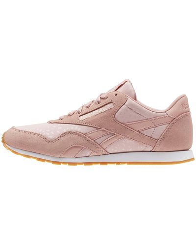 Reebok Damen Classic Nylon Slim Text Lux Sneaker - Pink
