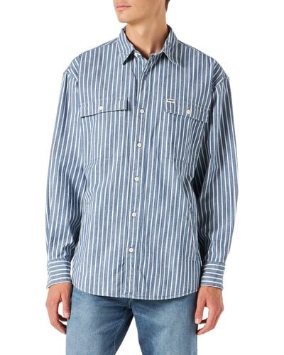 Wrangler Casey Jones Workshirt Camicia - Blu