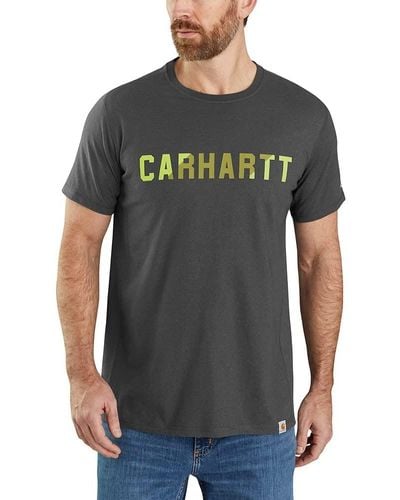 Carhartt Shirt FORCE FLEX BLOCK LOGO T-SHIRTS /S 105203 (1-tlg) - Grau