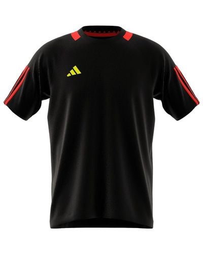 adidas S Classic 3 Stripe Sereno T-shirt Black/red Xl