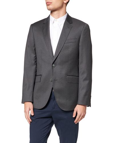 Hackett S Plain Wool Twill B CC Business Suit Jacket - Grau