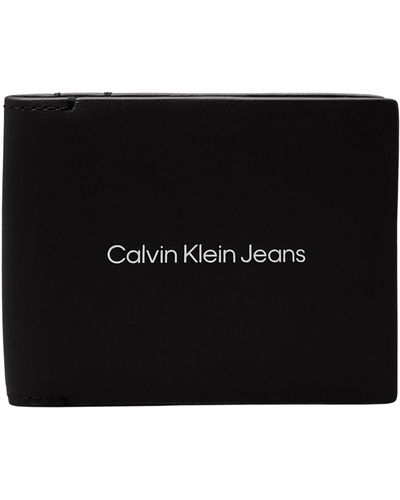 Calvin Klein Logo Print Bifold Id - Black