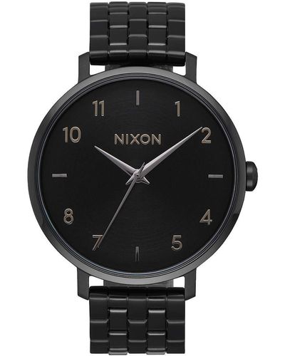 Nixon Erwachsene Digital Quarz Uhr mit Edelstahl Armband A1090-001-00 - Schwarz