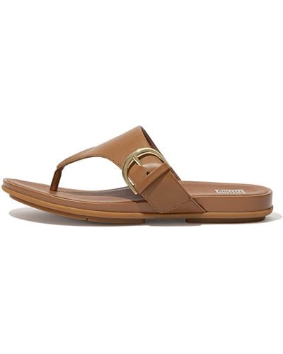 Fitflop Gracie Leather Toe-post Sandal - Black