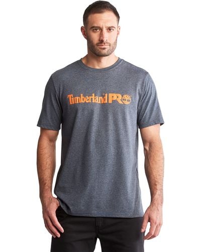 Timberland PRO Base Plate Kurzarm T-Shirt mit Brustlogo - Blau