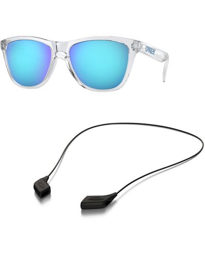 Oakley Sunglasses Bundle: Oo 9245 9245a7 Frogskins/a Accessory Shiny Black Leash Kit - Blue