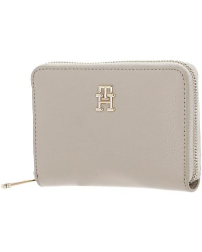 Tommy Hilfiger TH Essential Zip Around Wallet M White Clay - Weiß