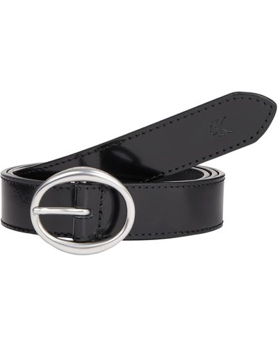 Calvin Klein Classic Round Lthr Belt25mm K60k611985 Belts - Black