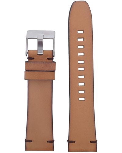 DIESEL Uhrband Wechselarmband LB-DZ1847 Ersatzband DZ1847 Uhrenarmband Leder 24 mm Braun - Weiß
