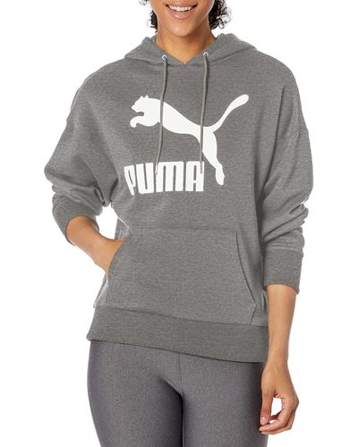 PUMA Mens Classics Hoodie Hooded Sweatshirt - Gray