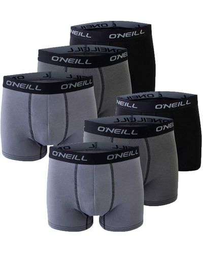 O'neill Sportswear 6er Set Basic Boxershort Unterwäsche Unterhose Logo Baumwolle Sport Männer Grau Blau Schwarz S M L XL XXL