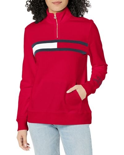 Tommy Hilfiger Logo Sweatshirt Pullover Jumper - Red
