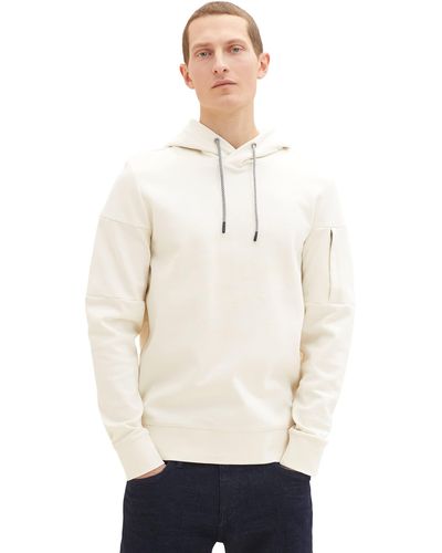 Tom Tailor Hoodie Sweatshirt mit Logo-Print 1035624 - Weiß