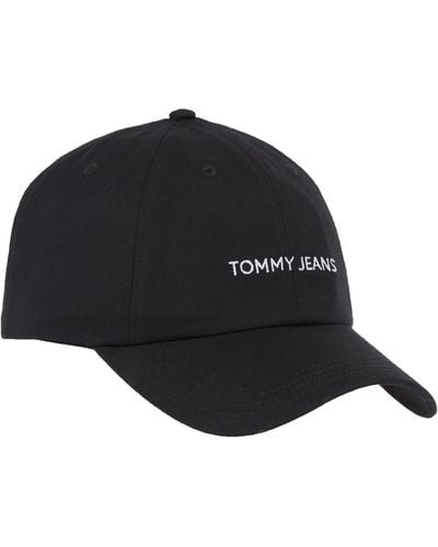Tommy Hilfiger Tommy Jeans Gorra con Logotipo Lineal Tjw Tapa - Negro