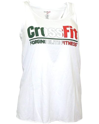 Reebok Crossfit White Italy Ruched Tank Top A76983