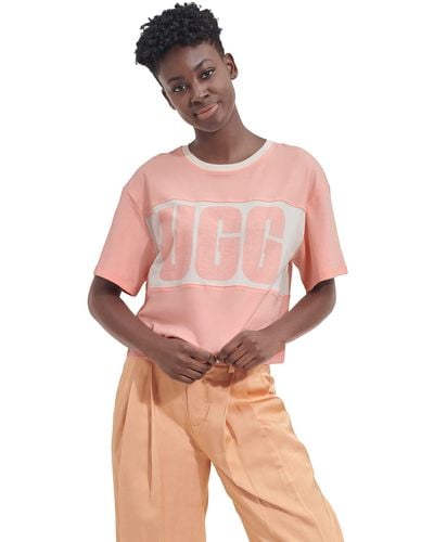 UGG Jordene Colorblocked Logo Tee Shirt - Pink