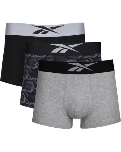 Reebok Calzoncillos de algodón para Hombres en Negro/Estampado Boxershorts - Schwarz