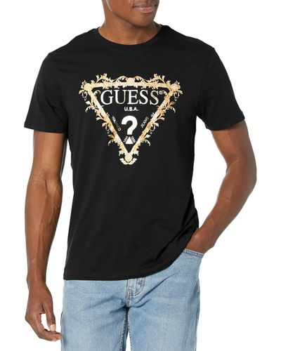 Guess Short Sleeve Tri Scroll Tee - Black