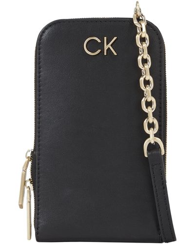 Calvin Klein Phone Pouch Crossbody With Strap - Black