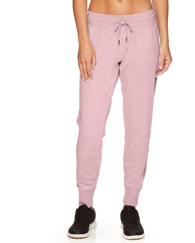 Reebok Elite Cosy Oversized Fleece Jogger With Cell Phone Side Pockets - Pink