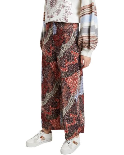 Desigual By Mr Christian Lacroix Oder Printed Trousers Style 21wwpk10 Red - Multicolour