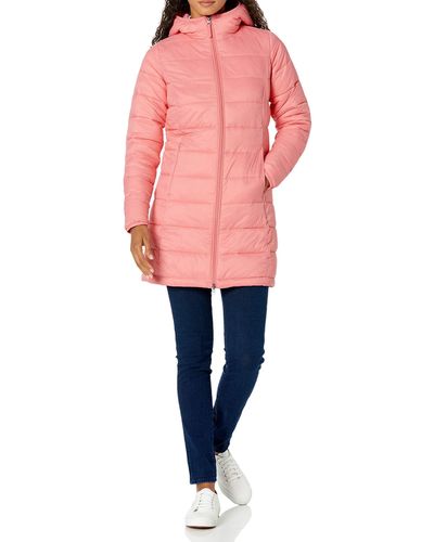 Amazon Essentials Teau léger et imperméable Down-Alternative-Outerwear-Coats - Rose