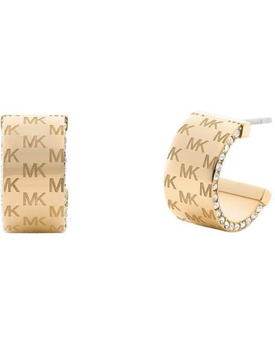 Michael Kors Fashion Gold-tone Stainless Steel Hoop Earrings - Metallic