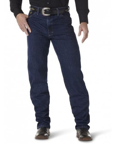 Wrangler Jeans da Uomo Taglio Cowboy George Strait Pietra Scura. 31W x 34L - Blu