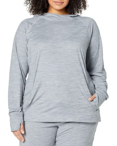 Amazon Essentials Plus Size Geborsteld Tech Stretch Popover Hood Sweatshirt - Grijs