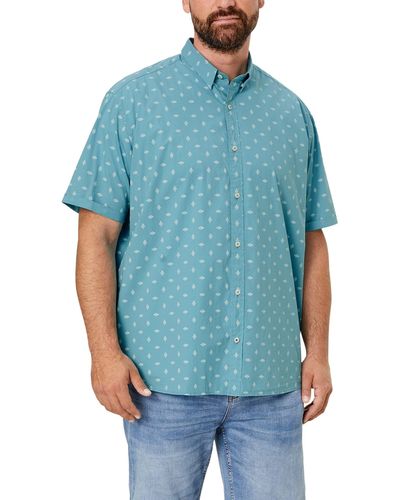 S.oliver Big Size Shirt met korte mouwen Hemd kurzarm - Blau