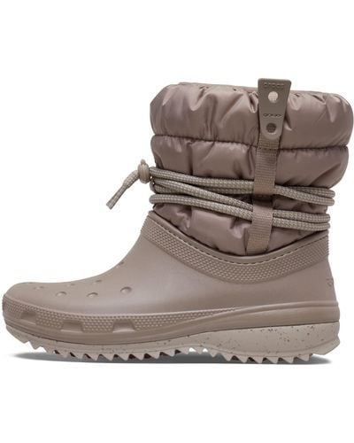 Crocs™ Classic Neo Puff Luxe Boot Mushroom Size 7 Uk - Brown