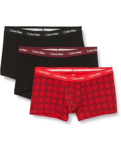 Calvin Klein Low Rise Trunk 3Pk 16A - Rosso