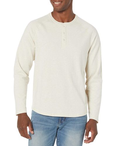 Amazon Essentials Big & Tall Long-sleeve Henley Shirt Fit - White