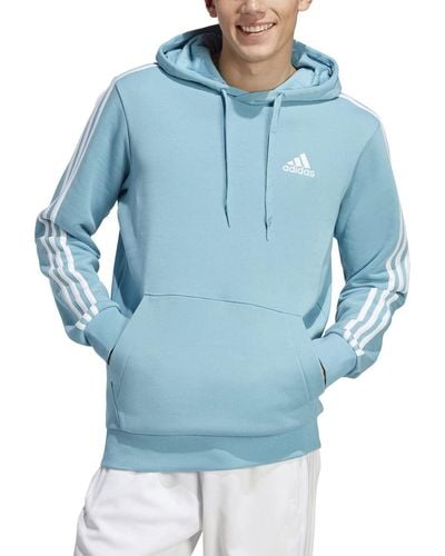 adidas Essentials Fleece 3-stripes Hoodie Hooded Sweatshirt - Blue