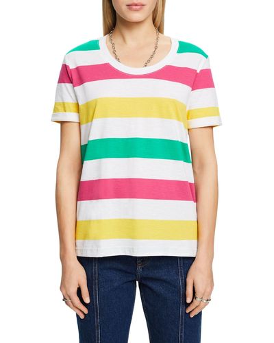 Esprit Gestreiftes Jersey-T-Shirt - Mehrfarbig