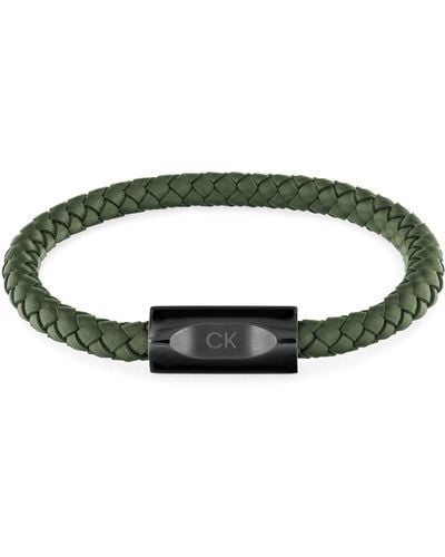 Calvin Klein Bracelet en cuir pour Collection BOLD LEATHERS Vert - 35000572