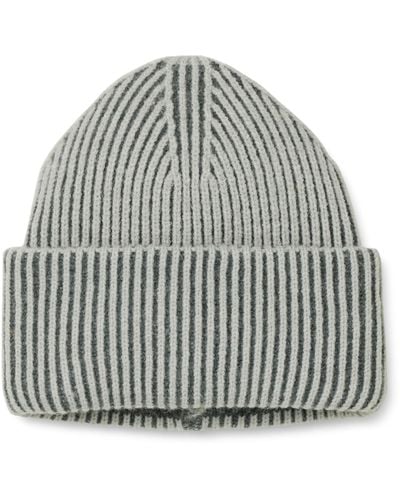 The Drop Bliss Two-tone Ribbed Beanie - Grey