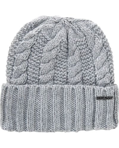 Michael Kors Michael `s Cable Knit Teddy Fleece Winter Beanie Hat - Grey