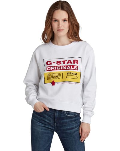 G-Star RAW Sweatshirt Sweatshirt Graphic, mit G-Star Originals RAW Grafik auf der Brust - Weiß