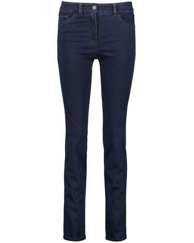 Gerry Weber 5-Pocket Jeans Best4me Langgröße schlanke Passform 5-Pocket - Blau
