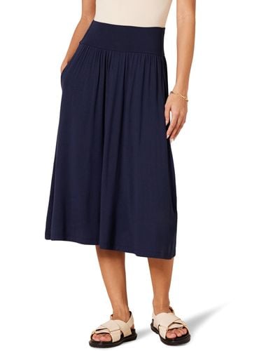 Amazon Essentials Jersey Pull-on Midi-length Skirt - Blue