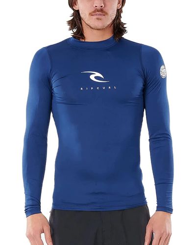 Rip Curl Corps Long Sleeve Rash Vest/top Spf 50 Navy Size 2xl - Blue