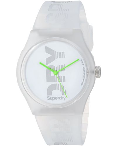 Superdry S Analoog Quartz Horloge Met Siliconen Band Syl189we - Wit