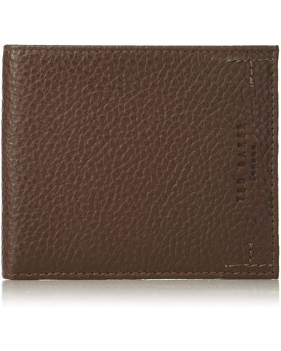 Ted Baker Blocked Colour Panel Bifold Wallet - Brown