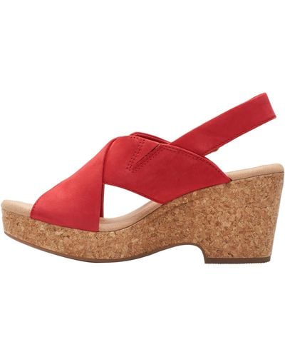 Clarks Giselle Dove Sandaal Voor - Rood