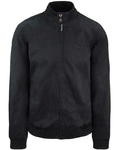Ben Sherman Harrington Long Sleeve Zip Up S Black Cotton Bomber Jacket