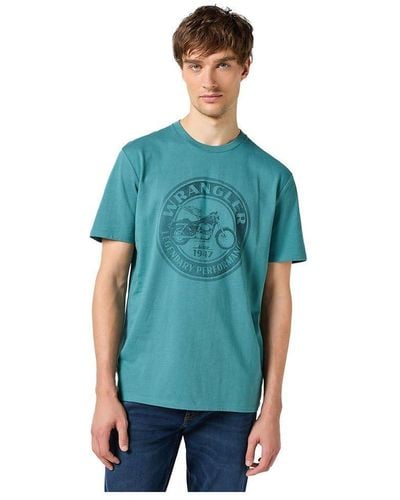 Wrangler Americana Tea T-shirt - Blue